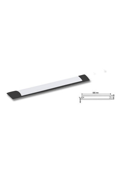 18w Siyah Led Bant Armatür Beyaz Işık 2 Adet
