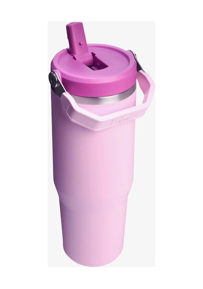Stanley Kişiye Özel The Iceflow Flip Straw 0.89 L Pipetli Termos Özel İsimli Koyu Pembe