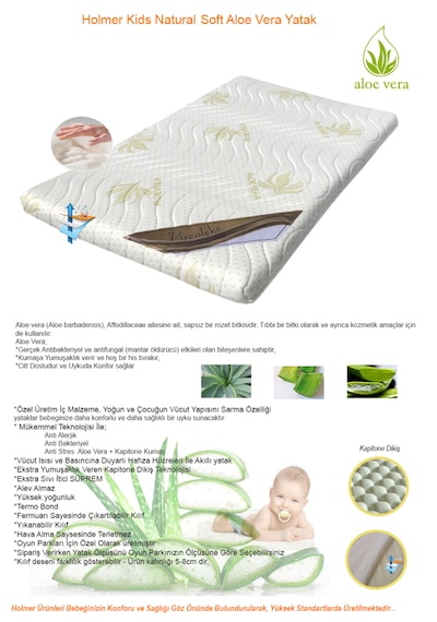 Holmer Yatak Hediyeli Eurostyle Maxi Comfort Dönenceli Anne Yanı Park Yatak 70x110cm + Aloevera Yatak