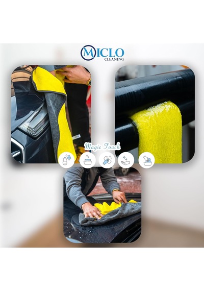 750 Gsm Çift Taraflı Ultra Emici Otomobil, Araba, Kaporta Torpido Kurulama Bezi 50x70cm Mega Boy Sarı Belirtilmemis