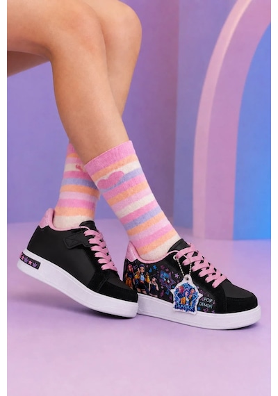 Zacoz Pop Star Kız Çocuk Aksesuarlı Günlük Sneaker Ayakkabı Siyah Pemnbe