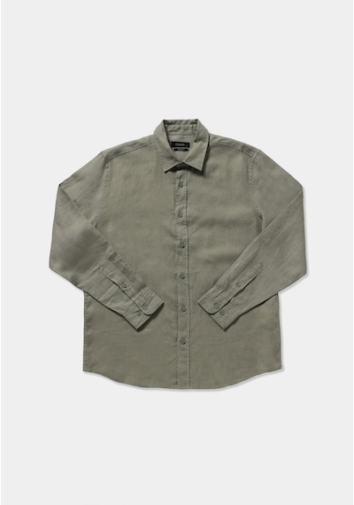 Colin's Colins Regular Fit Shirt Neck Düz Erkek Yeşil Uzun Kol Gömlek Cl1080090 Q1.v1 Grn