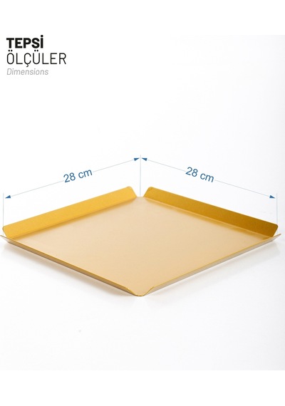 Gold Sunum Tepsisi Dekoratif Servis Tepsisi Gold