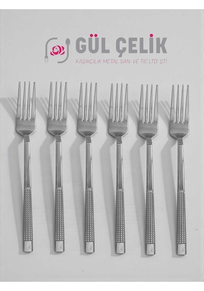 Yemek Çatal 12'lı Hasır Model Paslanmaz Çelik 18/0 Paslanmaz Çelik