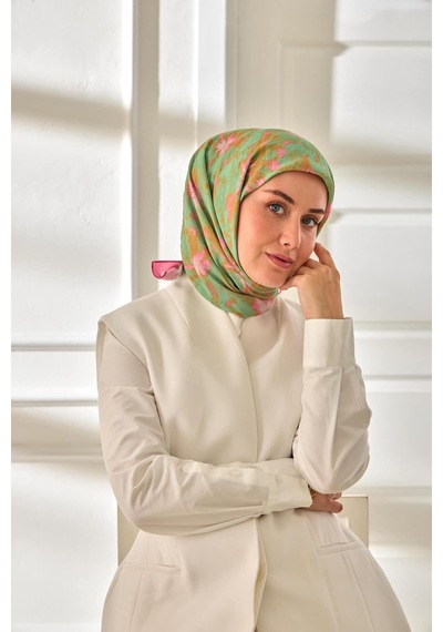 Silk Home Velora Eşarp 161001-28 Pembe, Su Yeşili, Turuncu, Gri