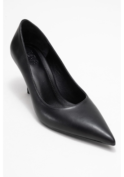 Luvishoes Luvi Shoes Marcus Siyah Cilt Kadın Topuklu Ayakkabı Siyah Cilt