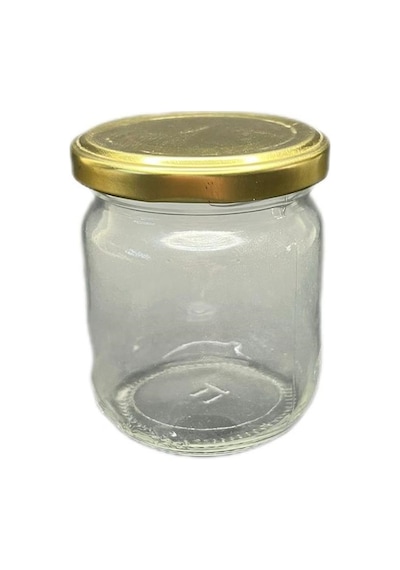 210ml Şeffaf Cam Konserve Kavanozu Gold Kapaklı, 24 Adet, Cam Kavanoz, Konserve Kavanozu, Reçel Kavanozu, Bal Kavanozu, Saklama Kavanozu Şeffaf