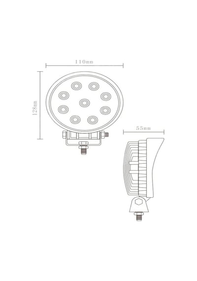 Led Yuvarlak Çalışma Lambası 9 Ledli