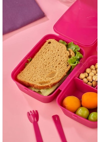 4 Bölmeli Beslenme Kutusu - Yemek Saklama Kabı - Beslenme Çantası Seyahat Piknik Çantası Princess
