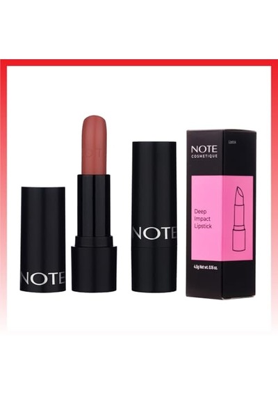 Note Cosmetics Deep Impact Lipstick 02 Optimistic Rose Kremsi Dokulu Yarı Parlak Ruj, Nude 00