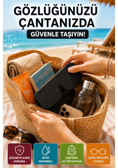 Siyah Katlanabilir Silikon Gözlük Kılıfı Suya Dayanıklı Esnek Koruyucu Güneş Ve Numaralı Gözlük Kılıfı