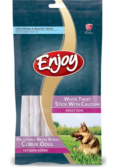 Enjoy Beyaz Burgu Stick Köpek Ödül Maması 14 Cm 5-7 Gr 100 Lü