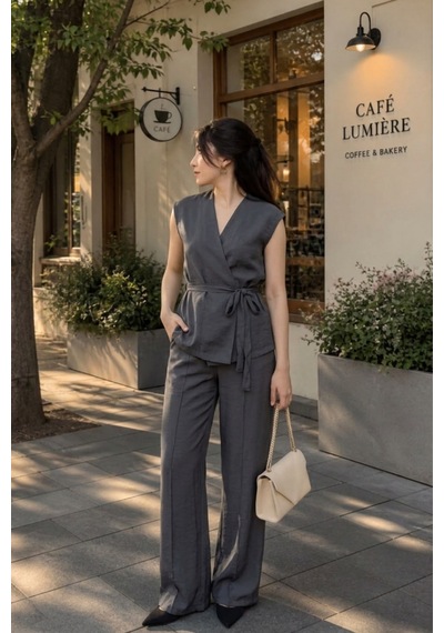 Seeh Füme Basic Yelek Pantolon Takım Sh241 Standart