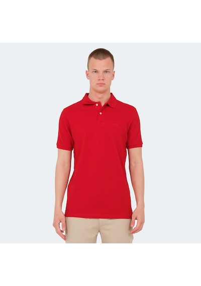 Slazenger VALE KTN Erkek Polo Yaka Kırmızı Tişört
