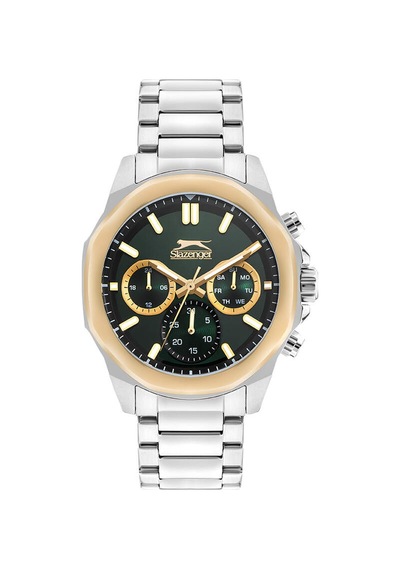 Slazenger Sl.09.2388.2.02 Quartz Çelik Gri Yeşil Kadran 44 Mm Erkek Kol Saati Gri