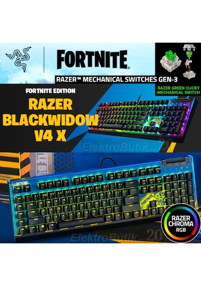 Razer Blackwidow V4 X Fortnite Edition Rz03-04703600-r3m1 Rgb Yellow Switch Kablolu Mekanik Oyuncu Klavye