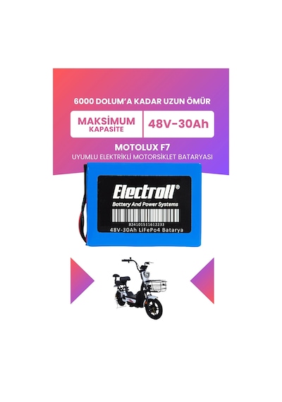 Motolux F7 Batarya Maksimum Kapasite Lifepo4 48v 30ah Elektrikli Motorsiklet Bataryası