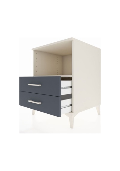Kronos Komodin Tek Raflı 2 Çekmeceli 60x59x80 Aytaşı-antrasit Aytaşı