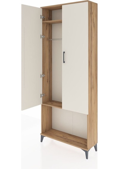 Arges Dolap 2 Raflı 2 Kapaklı Tek Askılı 88x30x221 Çam-aytaşı Atlas Çam