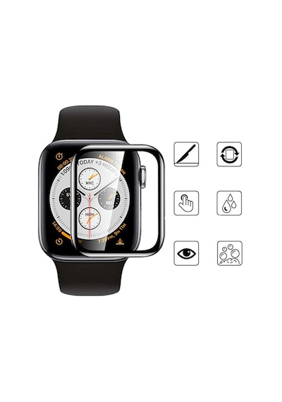 Apple Uyumlu Watch 7 45Mm Eko Pet Saat Ekran Koruyucu-Siyah