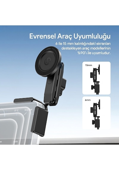Ulanzi Sk28 Manyetik Araç Telefon Tutucu Tesla Model 3 Y S X Uyumlu - S012 Siyah