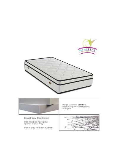 Uzunbebe Midilife 80X200 Pedli Ortopedik Yatak Yaylı Yatak 80*200 Kuş Tüyü