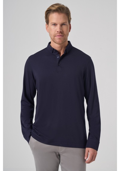 Morven Erkek Lacivert Trend Polo Yaka Rayon Sweatshirt 26ks063004200 Lacivert