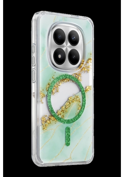 Onegif Redmi Note 15 Pro 5g Lotus Simli Magsafe Kapak - Yeşil Bz8683140941413