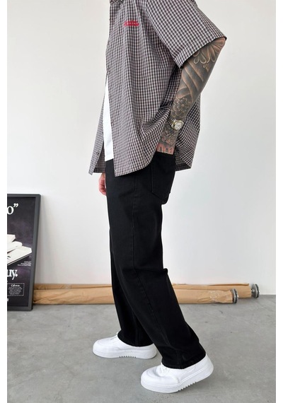 Siyah Basic Baggy Fit Pantolon Siyah