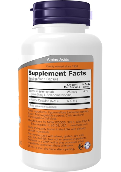 Now N.a.c N-acetyl Cysteine 600 Mg With Selenium 100 Kapsül