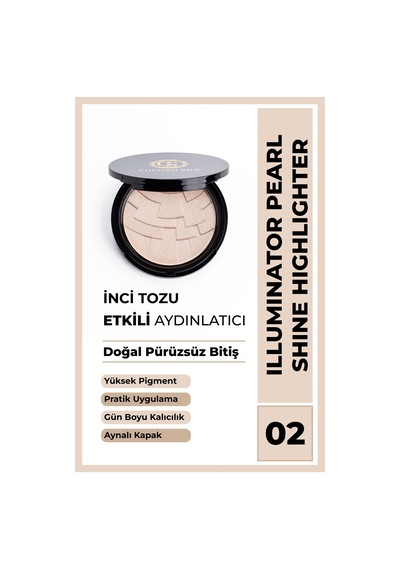 Cocosh She Pearl Shine Highlighter Aydınlatıcı 02 Şampanya, Inci Tozu, Yüksek Pigmentasyon, Yumuşak Doku - 02şampanya Diğer