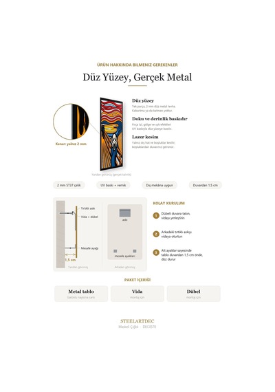 Maskeli Çığlık Metal Tablo 53x80 Cm Çok Renkli