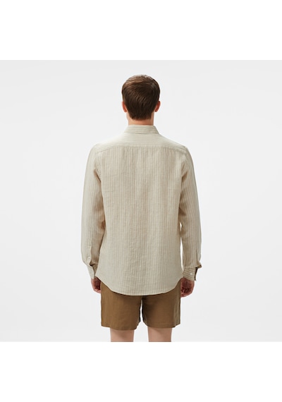 Nautica Erkek Bej Classic Fit Çizgili Gömlek Çizgili W55434t Bej