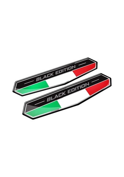 Black Edition İtalya Bayraklı 3d Sticker