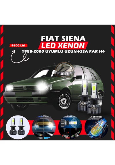 Fiat Tipo Uzun - Kısa Faruyumlu Şimşek Etkili Led Xenon Pro Series H4