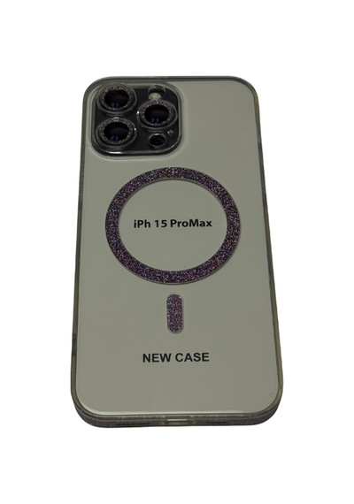 Apple Uyumlu iPhone 15 Pro Max Magsafe Simli Şeffaf Kılıf Kırılmaz Şeffaf