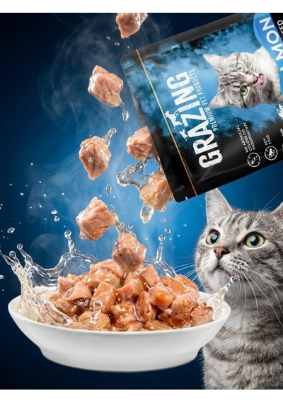 12li Somonlu Yaş Kedi Maması Omega Destekli Yaş Mama 12x 85 Gr