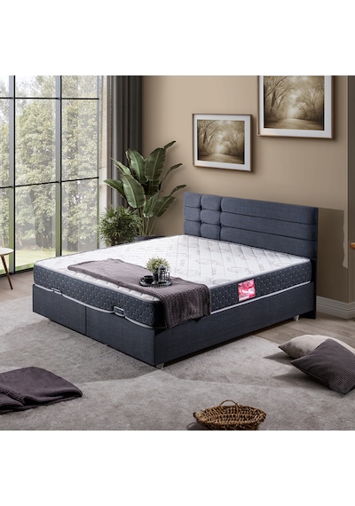 Viyana Çift Kişilik Baza Başlık Letto Yatak Seti - Lacivert 150 x 200