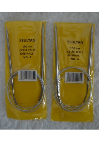 Çelik Telli Misinalı Şiş 100 Cm 4 No 2 Adet