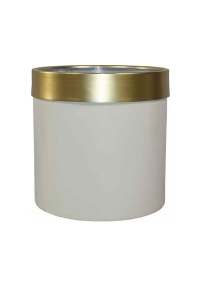 Rüzgar Yapay Çiçekçilik Metal Saksı 40x30 Siyah Krem Gold