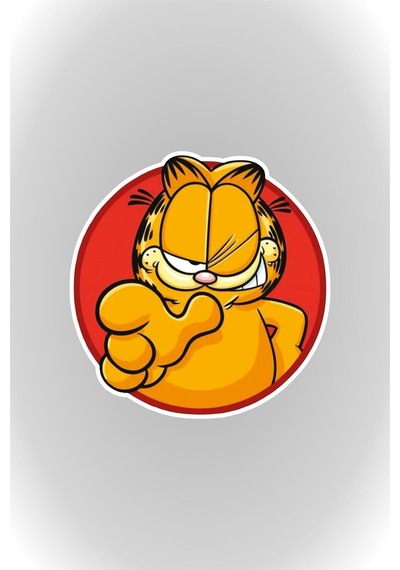 11 X 11 Cm Garfield Kedi Sticker Araba Laptop Oto Motor Sticker