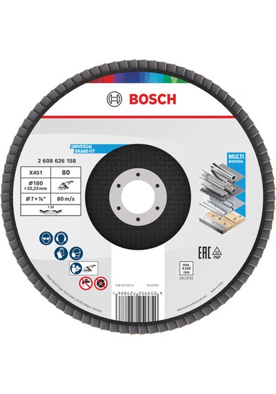 Bosch X451 Flap Disk 80k 180mm 15ad