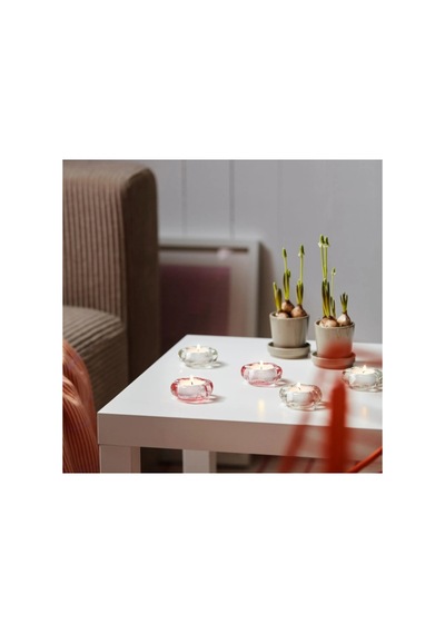 Bladfagel Tealight Modern,pinterest,viral Çiçek Şeklinde 1 Adet Mumluk Ve 1 Adet Mum 3cm Şeffaf Beyaz - 832512085 Beyaz