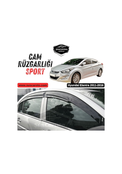 Hyundai Elantra 2011-2016 Uyumlu Mugen Cam Rüzgarlığı Seti Piano Black 4'lü İthal Parlak Siyah 00 Şüscaroto Aksesuar