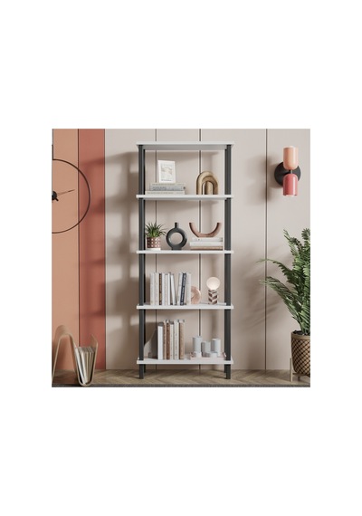 Pırada 5 Raflı Kitaplık Organizer Düzenleyici Beyaz