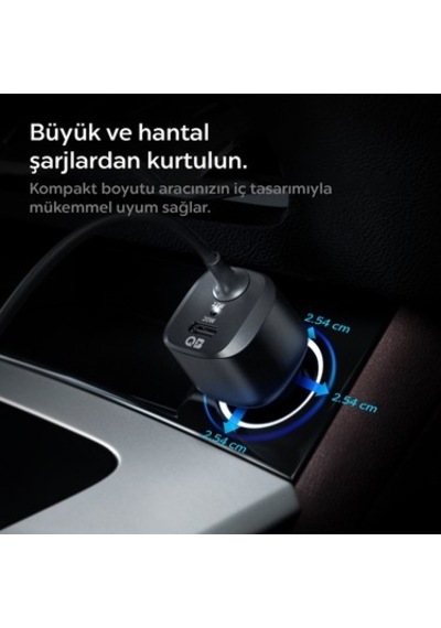 47w Araç İçi Hızlı Şarj Aleti Ve Lightning Şarj Kablosu