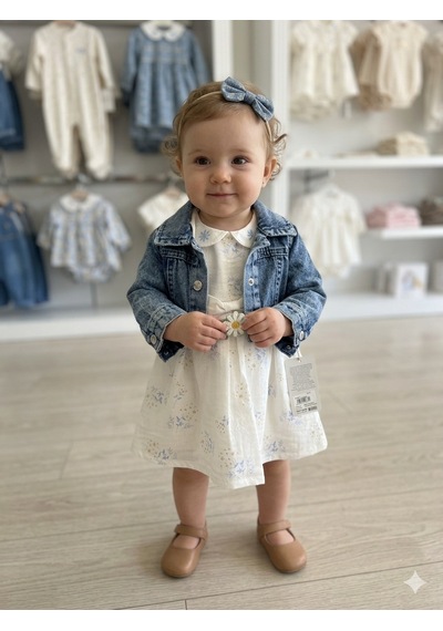 Babydoll 2li Takım Bebüş Mavi Beyaz