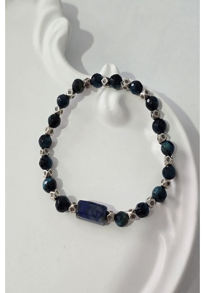 Sertifikalı Lapis Lazuli, Mavi Kaplangözü Doğaltaş Bileklik Lacivert