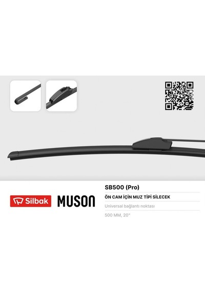 Silecek - 117 - Süpürgesi 500mm Muz - Kmrsfres - Tipi Üniversal
