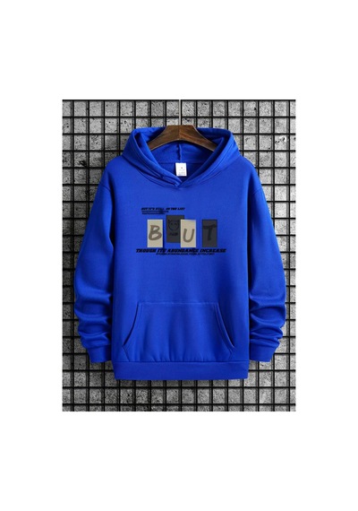 Medinenur But Baskılı Kapüşonlu Sweatshirt Mavi